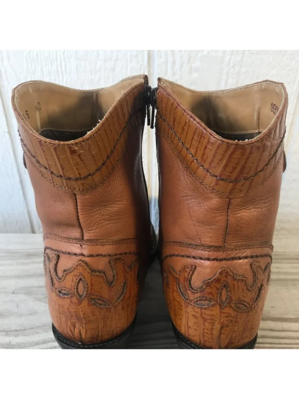 Donato Marrone D'Milton Men Western Brown Ankle Side Zip Boot 9.5 D 16534 Brazil